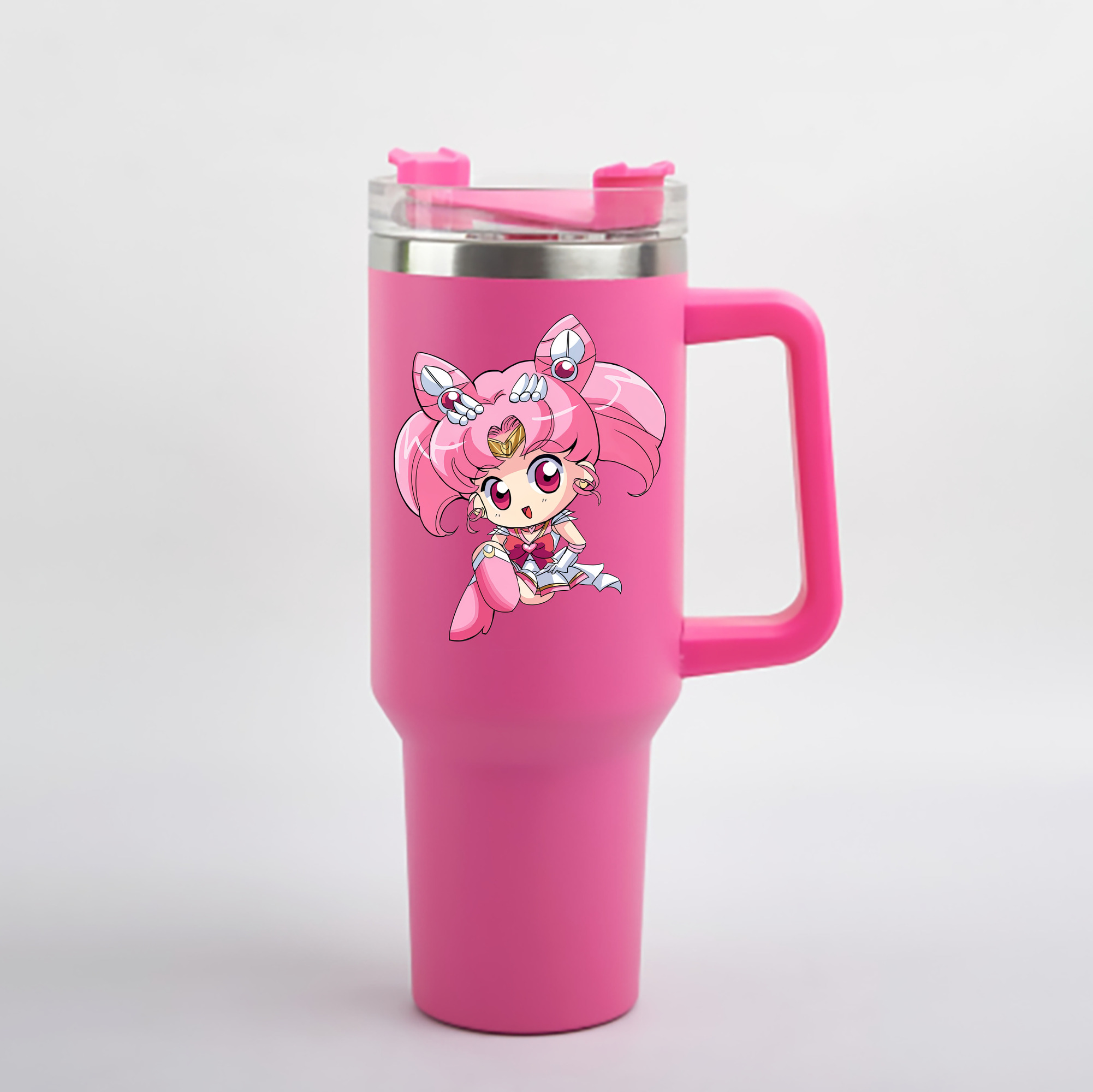 （画像用） 美少女戦士セーラームーン ちびうさ Sailor Moon Chibiusa Tsukino Usagi Small Lady Serenity 1200mL車用タンブラー - クリスタルステッカー（プラスチックストロー付き）